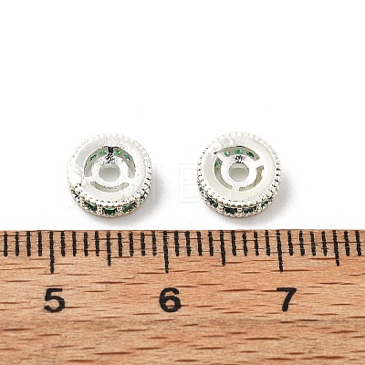 Brass Micro Pave Cubic Zirconia Beads KK-R216-10B-S03-1