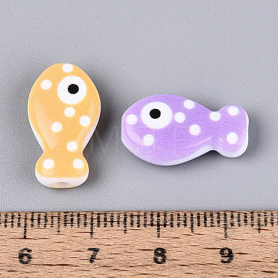 Printed Opaque Acrylic Beads SACR-T017-81M-1