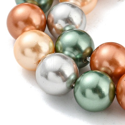 Electroplated Shell Pearl Beads Strands X-SHEL-F008-03B-02-1