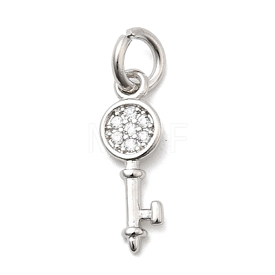 Brass Micro Pave Cubic Zirconia Charms KK-C139-06P-1