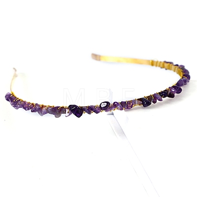 Natural Amethyst Hair Bands PW-WGC1C33-02-1