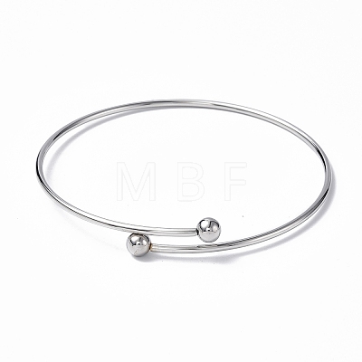 Tarnish Resistant Adjustable 304 Stainless Steel Wire Cuff Bangle Making MAK-F286-02P-1