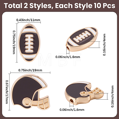 20Pcs 2 Styles Alloy Enamel Beads ENAM-SC0008-24A-1