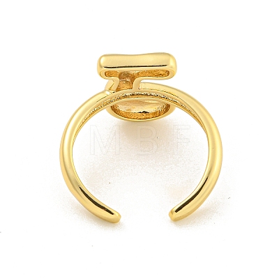 Brass Letter Open Cuff Rings for Women RJEW-G313-01J-G-1