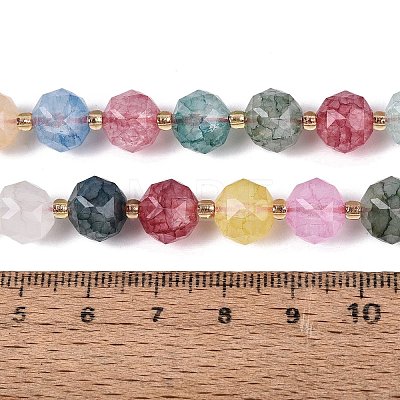Ombre Effect Dyed Transparent Crackle Glass Beads Strands GLAA-Q111-10MM-M-1