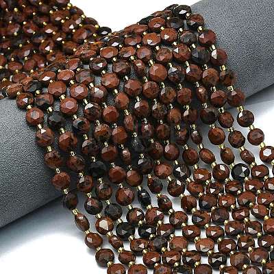 Natural Mahogany Obsidian Beads Strands G-C116-A66-02-1