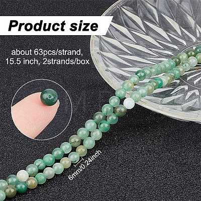 GOMAKERER 2 Strands Natural Green Aventurine Beads Strands G-GO0001-29A-1