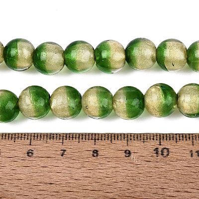 Handmade Lampwork with Gold Powder Beads Strands LAMP-N037-06B-04-1