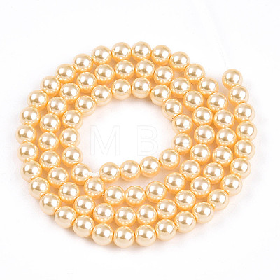 Baking Paint Pearlized Glass Pearl Bead Strands HY-N002-5mm-A09-1
