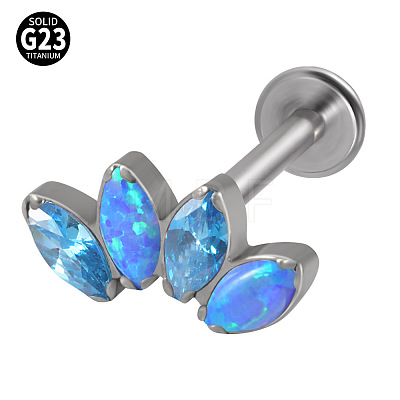 G23 Titanium with Cubic Zirconia Threadless Labrets WGA6216-14-1