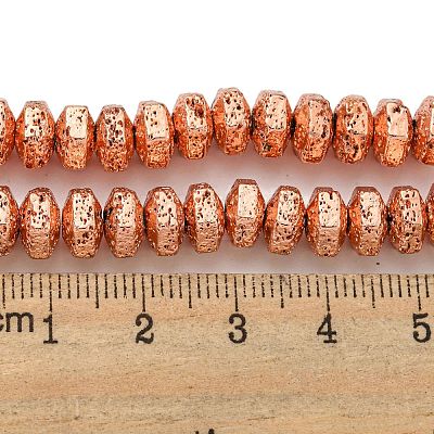 Electroplated Natural Lava Rock Beads Strands G-I360-G01-03-1