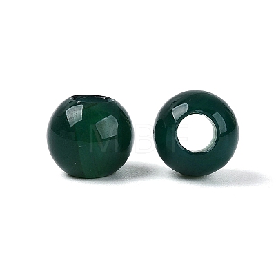 Natural Green Onyx Agate European Beads G-Q602-09A-03-1