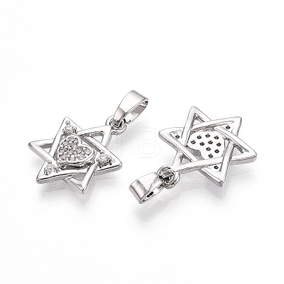 Brass Micro Pave Cubic Zirconia Pendants KK-T070-60P-1