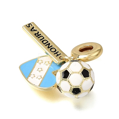 Football Theme Brass & Enamel European Dangle Charms KK-CBA8E93-01B-1