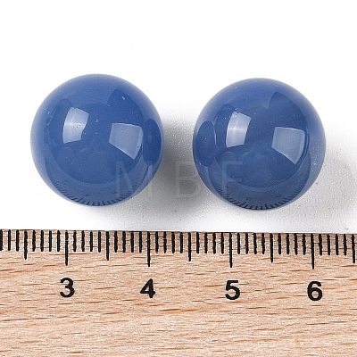 Natural Blue Agate No Hole Sphere Beads G-K353-04D-30-1