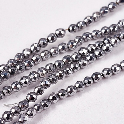 Electroplate Non-magnetic Synthetic Hematite Beads Strands G-J169B-2mm-02-1