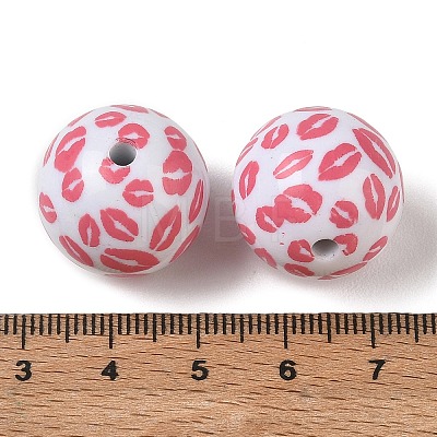 Printed Opaque Acrylic Beads AC-CBA6329-02B-02-1