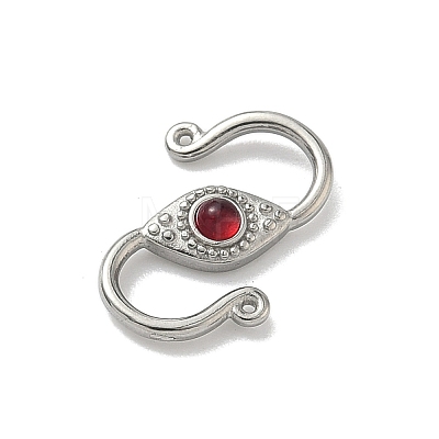 304 Stainless Steel Rhinestone S-Hook Clasps STAS-G373-05P-1