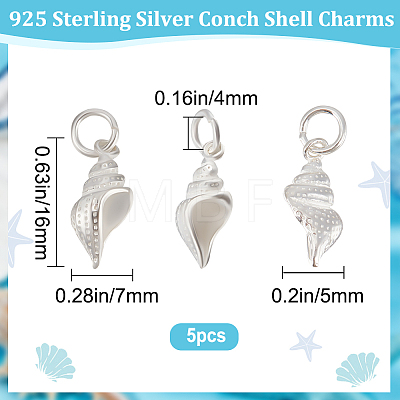 5Pcs 925 Sterling Silver Pendants STER-BBC0001-73-1