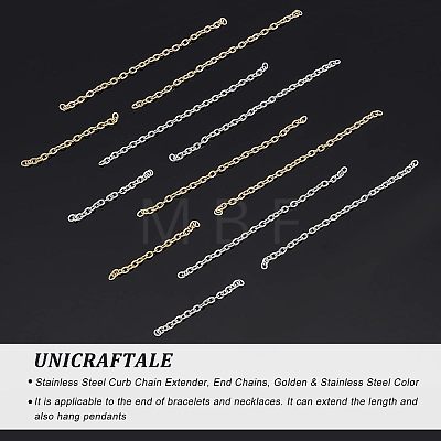 Unicraftale 120Pcs 4 Style 304 Stainless Steel Cable Chains CHS-UN0001-18-1