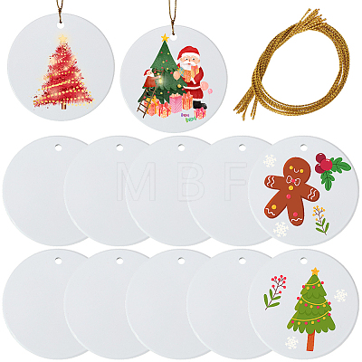 12Pcs Porcelain Heat Transfer Sublimation Blank Pendant Decorations AJEW-SP0002-19C-1