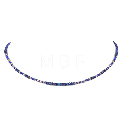 Bohemian Style Natural Lapis Lazuli Beaded Necklaces NJEW-JN04658-04-1