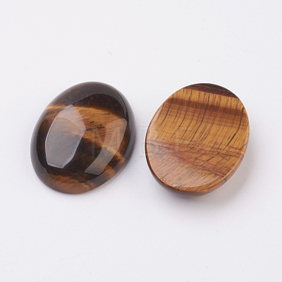 Natural Tiger Eye Flat Back Cabochons G-G741-13x18mm-01-1