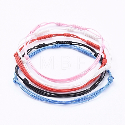Adjustable Korean Waxed Polyester Cord Bracelets BJEW-JB05068-01-1