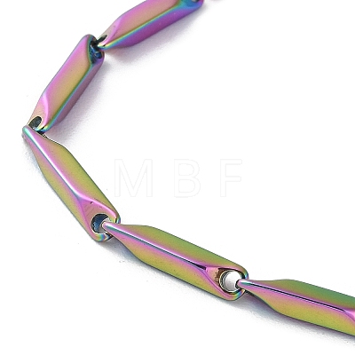 201 Stainless Steel Bar Link Chain Necklaces for Men Women NJEW-G112-07C-MC-1