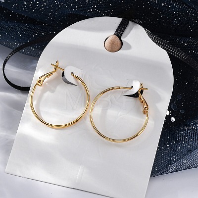 Brass Hoop Earrings EJEW-R014-17A-G-1