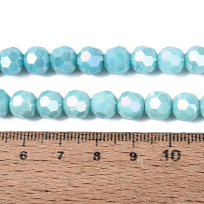 Anti-Tarnish Electroplate Glass Beads Strands EGLA-ZX010-8mm-10-1
