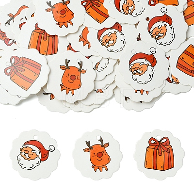 100Pcs Christmas Theme Paper Printed Gift Tags CDIS-FS0001-17-1