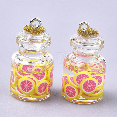 Glass Bottle Pendants GLAA-T001-04A-1