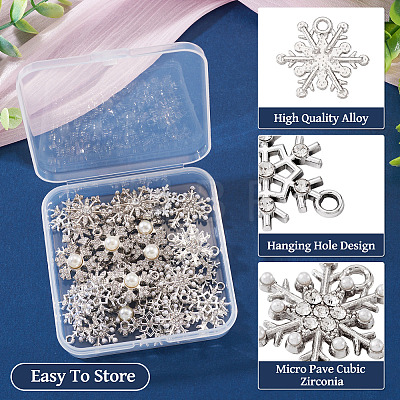 36Pcs 6 Styles Alloy Rhinestone Pendants FIND-TA0010-05-1