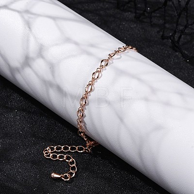 Adjustable Rack Plating Brass Cable Chain Bracelets for Women BJEW-G735-17RG-1