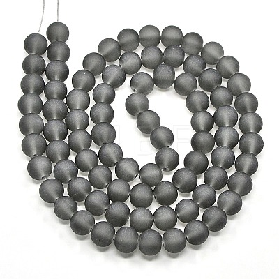 Baking Paint Transparent Glass Beads Strands X-GLAA-S031-12mm-12-1