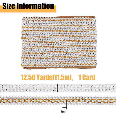 Centipede Braided Polyester Lace Trim OCOR-WH0092-02A-1