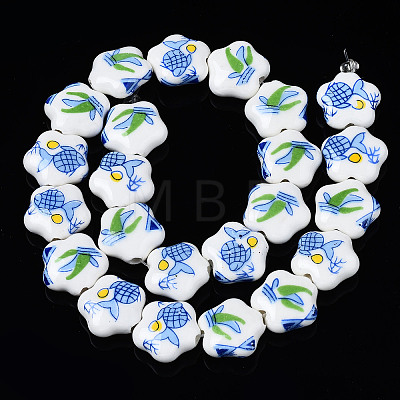 Handmade Porcelain Ceramic Beads Strands PORC-S502-036A-1