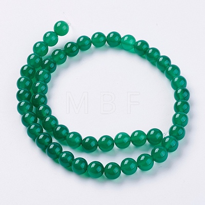 Natural Green Onyx Agate Beads Strands X-G-G583-8mm-11-1