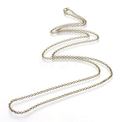 Iron Rolo Chains Necklace Making MAK-R015-45cm-AB-1