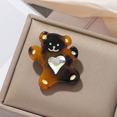 Bear with Heart Acrylic Brooches PW-WGADFEC-01-1