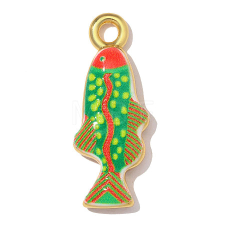 Printed Brass with Enamel Pendants KK-OY001-76G-03-1