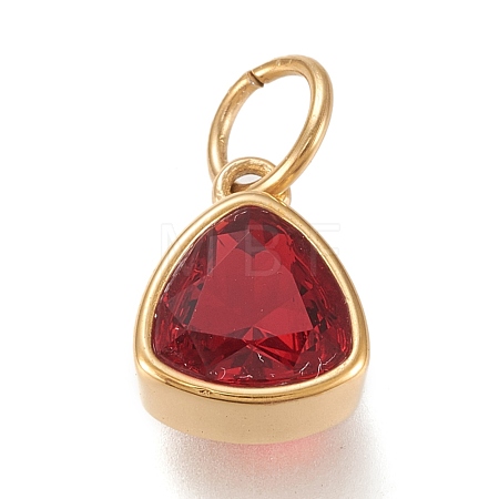 PVD Vacuum Plating 304 Stainless Steel Cubic Zirconia Pendant ZIRC-P080-A07-1