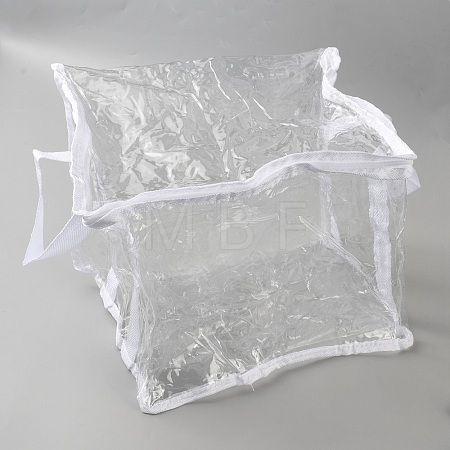 Transparent PVC Plastic Packing Bags with Handles ABAG-WH0045-73-1