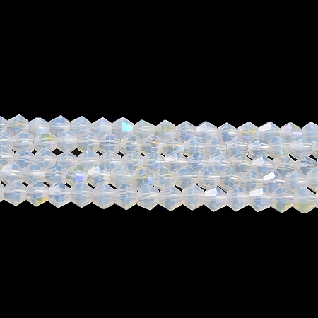 Imitation Jade Electroplate Glass Beads Strands GLAA-F029-J4mm-D05-1