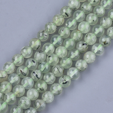 Natural Prehnite Beads Strands G-S333-8mm-032-1