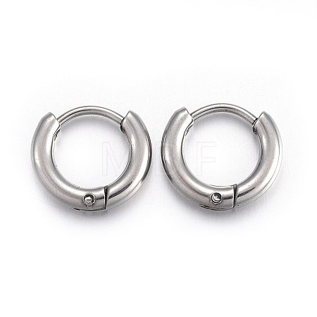 Tarnish Resistant 202 Stainless Steel Huggie Hoop Earrings X-EJEW-L205-02F-P-1