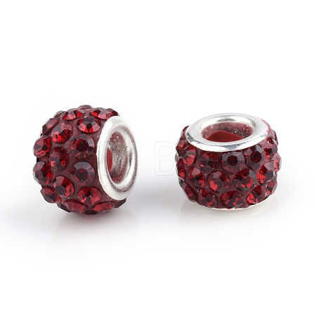 Polymer Clay Rhinestone European Beads CPDL-T001-14-1