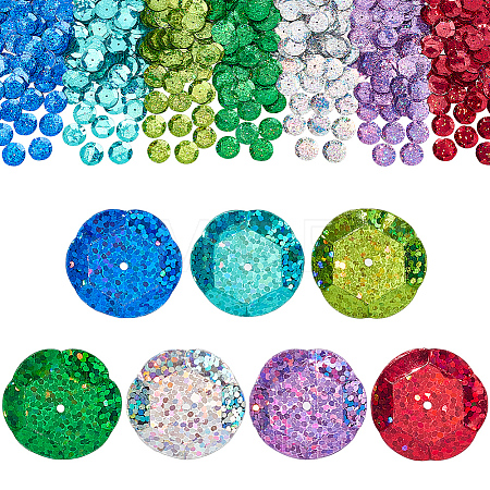 700Pcs 7 Colors UV Plating PVC Plastic Beads FIND-GF0009-55-1