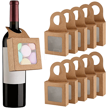 27Pcs Square Kraft Paper Wine Gift Hanging Boxes CON-CN0001-32-1